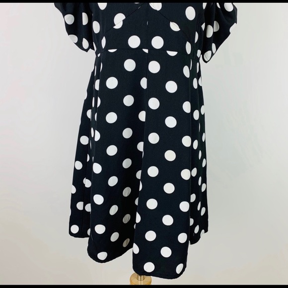 MONKI For ASOS Polka Dot Fit & Flare Mini Dress 38 - Picture 4 of 7